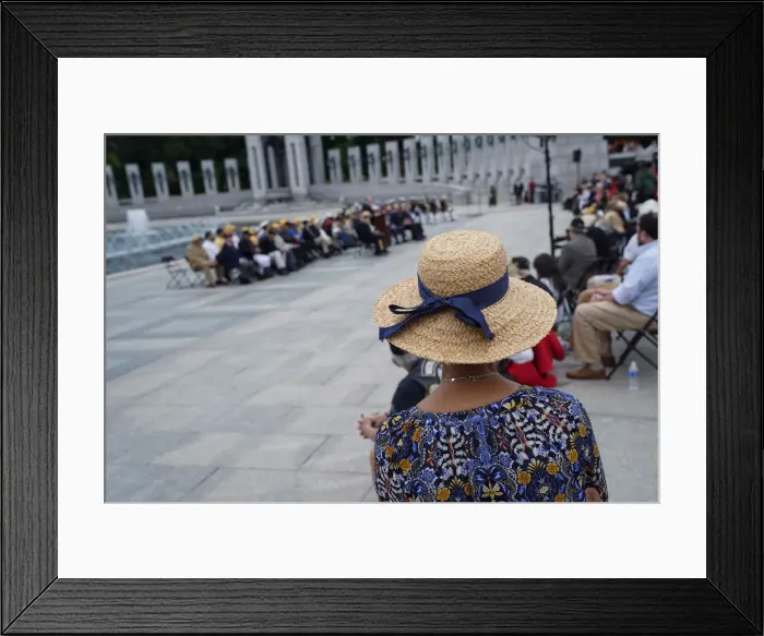Framed Print : Participants gather for a Memorial Day Observance at the World War II Memorial in Framed Print : Participants gather for a Memorial Day Observance at the World War II Memorial in