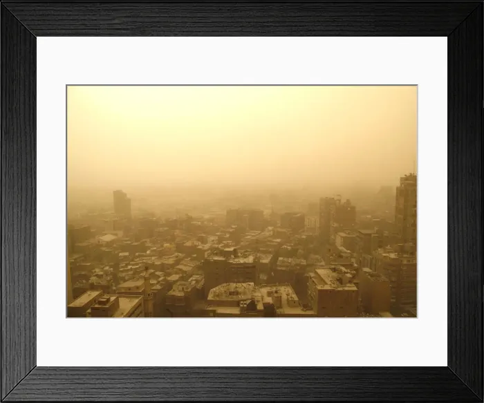 Framed Print : General view of Cairo during a sandstorm Framed Print : General view of Cairo during a sandstorm