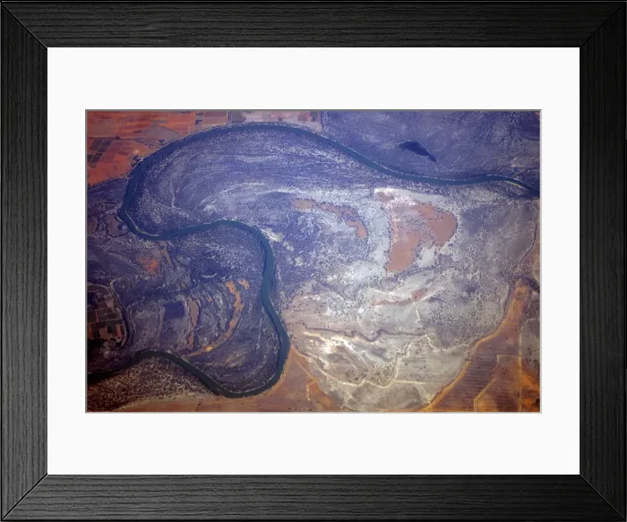 Framed Print : River can be seen flowing through drought-affected farming areas in the western region of Framed Print : River can be seen flowing through drought-affected farming areas in the western region of