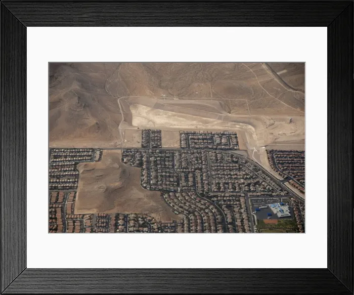 Framed Print : Homes are seen next to desert in Las Vegas