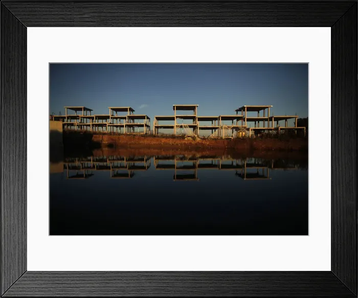 Framed Print : An unfinished residential building is seen in Marbella Framed Print : An unfinished residential building is seen in Marbella