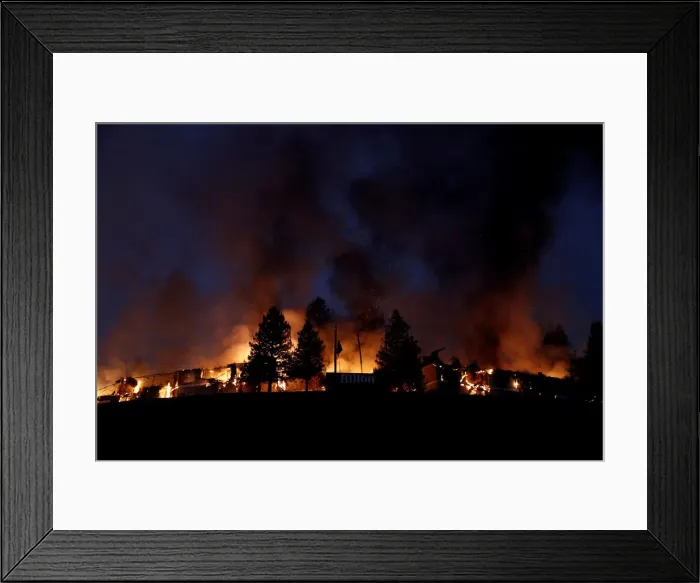 Framed Print : Smoke and flame rise from the Hilton Sonoma Wine Country during the Tubbs Fire in Santa Framed Print : Smoke and flame rise from the Hilton Sonoma Wine Country during the Tubbs Fire in Santa
