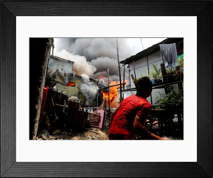 Framed Print : The Wider Image: Manilas slums an endless battle for firefighters Framed Print : The Wider Image: Manilas slums an endless battle for firefighters