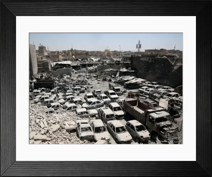 Framed Print : A destroyed al-Hadba minaret at Grand al-Nuri Mosque is seen in Mosul Framed Print : A destroyed al-Hadba minaret at Grand al-Nuri Mosque is seen in Mosul