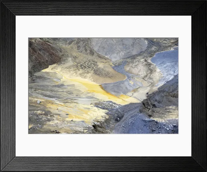 Framed Print : Two miners walk through a open copper pit in the Serbian town of Bor Framed Print : Two miners walk through a open copper pit in the Serbian town of Bor