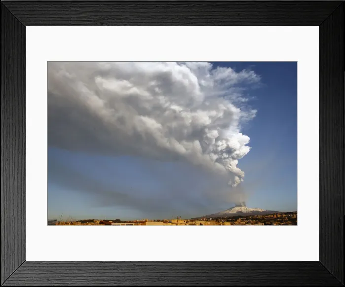 Framed Print : Mount Etna spews volcanic ash during an eruption on the southern Italian island of Sicily Framed Print : Mount Etna spews volcanic ash during an eruption on the southern Italian island of Sicily