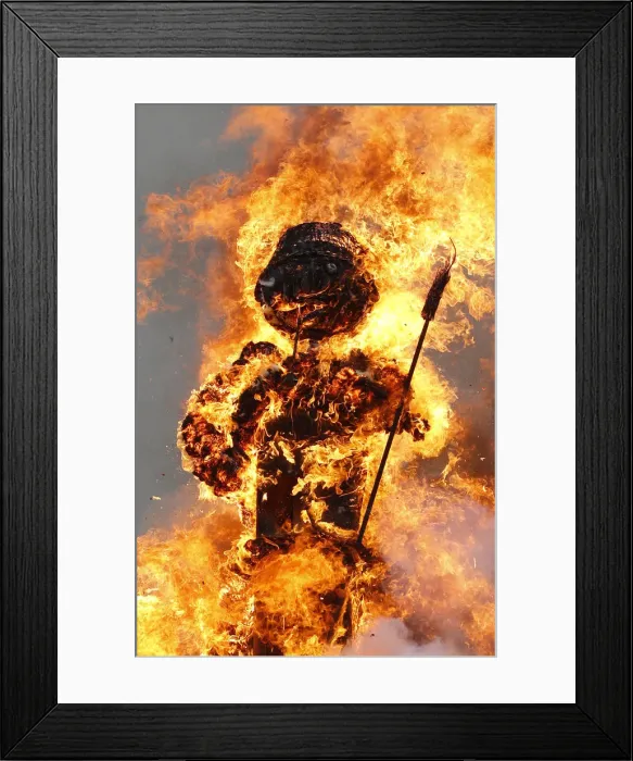 Framed Print : The Boeoegg, a snowman made of wadding and filled with firecrackers Framed Print : The Boeoegg, a snowman made of wadding and filled with firecrackers