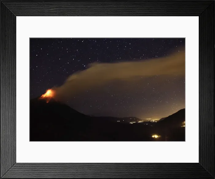Framed Print : Ecuadors Tungurahua volcano spews large cloud of ash to nearby town of Bilbao Framed Print : Ecuadors Tungurahua volcano spews large cloud of ash to nearby town of Bilbao
