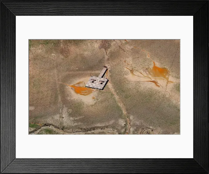 Framed Print : Pontoons are seen on the cracked ground of the Atibainha dam during a drought in Nazare Framed Print : Pontoons are seen on the cracked ground of the Atibainha dam during a drought in Nazare