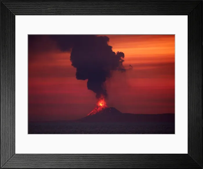 Framed Print : Anak Krakatau (Child of Krakatoa) volcano is seen from Japanese helicopter carrier Kaga Framed Print : Anak Krakatau (Child of Krakatoa) volcano is seen from Japanese helicopter carrier Kaga