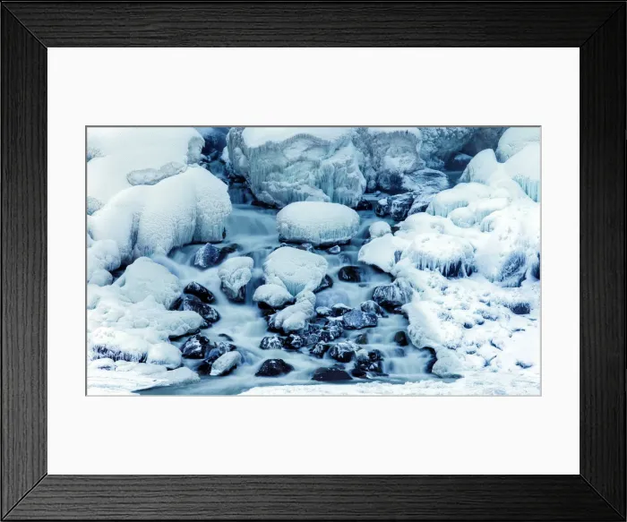 Framed Print : Water flows over ice forming at the base of the American Falls Framed Print : Water flows over ice forming at the base of the American Falls