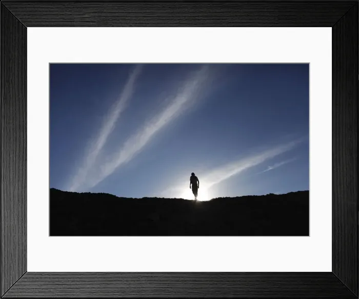 Framed Print : A farmer stands on the edge of a dam at the rural settlement of San Jose de los Gonzalez Framed Print : A farmer stands on the edge of a dam at the rural settlement of San Jose de los Gonzalez