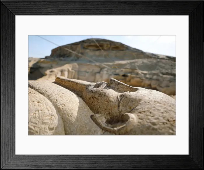Framed Print : A stone sarcophagi, discovered in an ancient burial site in Minya Framed Print : A stone sarcophagi, discovered in an ancient burial site in Minya