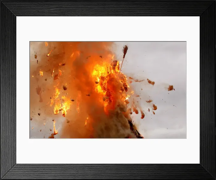 Framed Print : The Boeoegg, a snowman made of wadding and filled with firecrackers Framed Print : The Boeoegg, a snowman made of wadding and filled with firecrackers