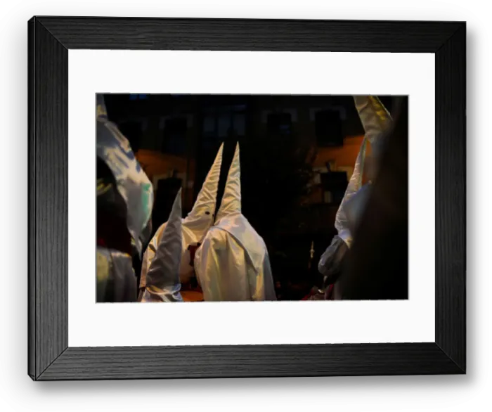 Framed Print : Penitents take part in the Procession del Nazareno in Bilbao Framed Print : Penitents take part in the Procession del Nazareno in Bilbao