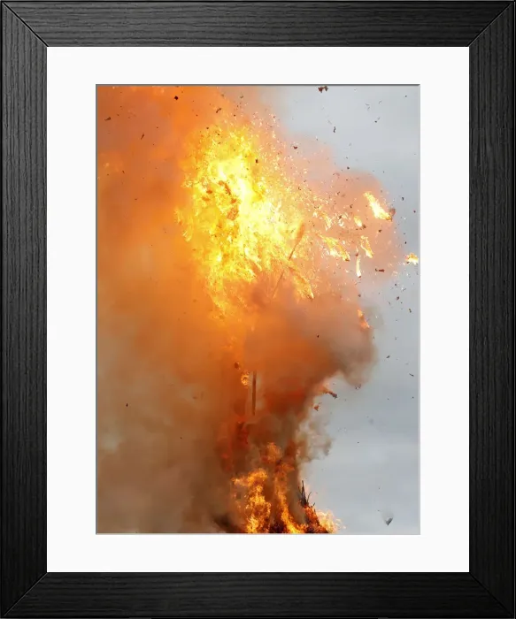 Framed Print : The Boeoegg, a snowman made of wadding and filled with firecrackers Framed Print : The Boeoegg, a snowman made of wadding and filled with firecrackers