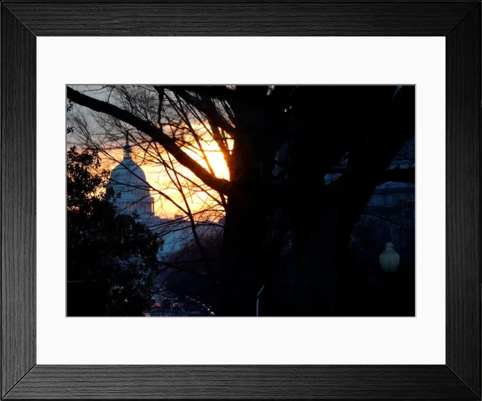 Framed Print : The sun rises over the U. S. Capitol in Washington