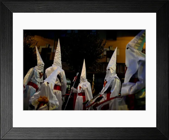 Framed Print : Penitents take part in the Procession del Nazareno in Bilbao Framed Print : Penitents take part in the Procession del Nazareno in Bilbao