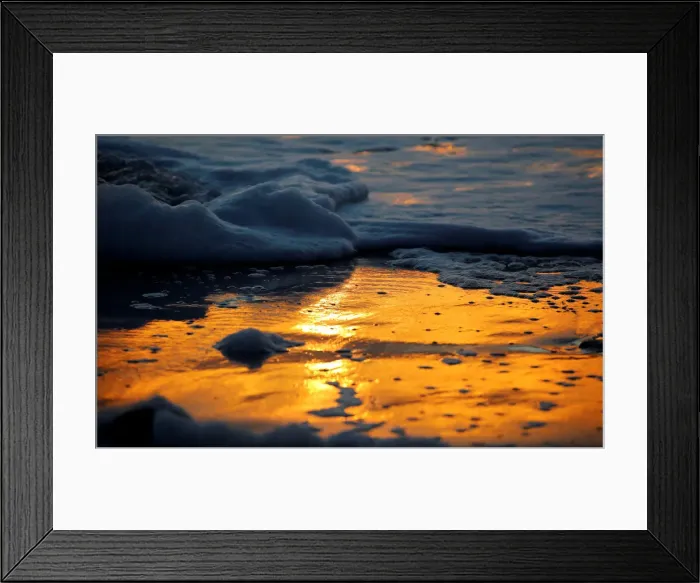 Framed Print : A beach along the Atlantic Ocean coast is pictured at sunset in Montalivet-les-Bains Framed Print : A beach along the Atlantic Ocean coast is pictured at sunset in Montalivet-les-Bains