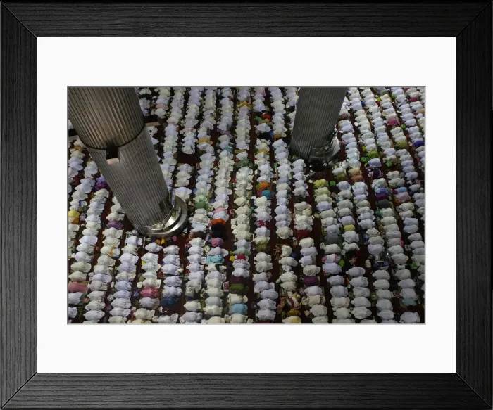 Framed Print : Muslims attend mass prayers marking the end of the fasting month of Ramadan Framed Print : Muslims attend mass prayers marking the end of the fasting month of Ramadan