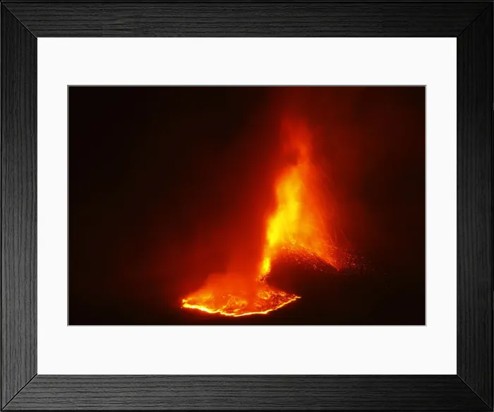 Framed Print : Mount Etna spews lava on the southern Italian island of Sicily