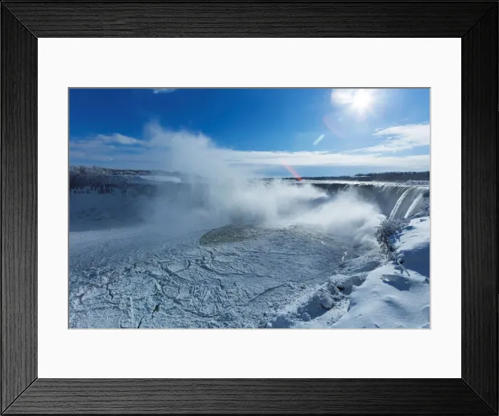 Framed Print : Ice begins to collect at the base of the Horseshoe Falls in Niagara Falls Framed Print : Ice begins to collect at the base of the Horseshoe Falls in Niagara Falls