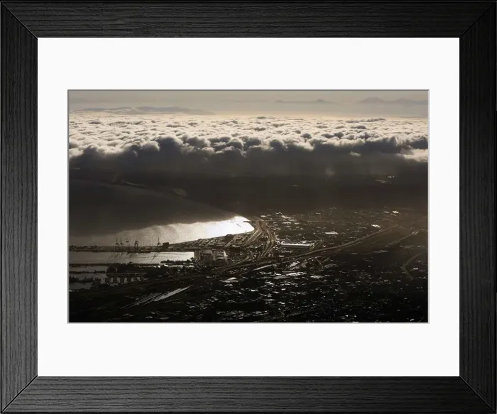 Framed Print : A general view of the Cape Town harbour seen from Table Mountain Framed Print : A general view of the Cape Town harbour seen from Table Mountain