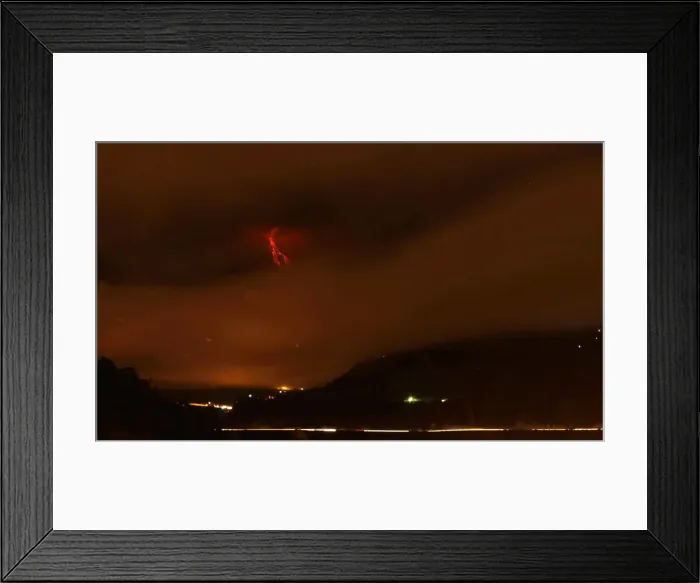 Framed Print : Ecuadors Tungurahua volcano erupts in Banos, south of Quito
