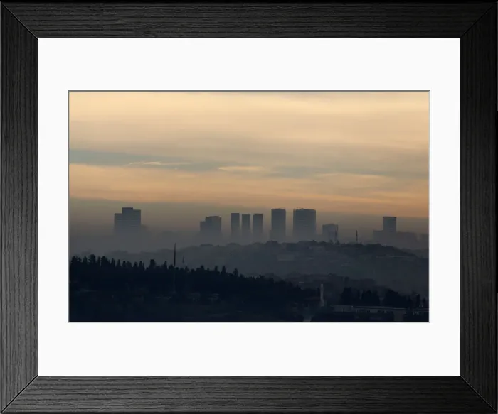 Framed Print : Morning mists over the Asian side of Istanbul