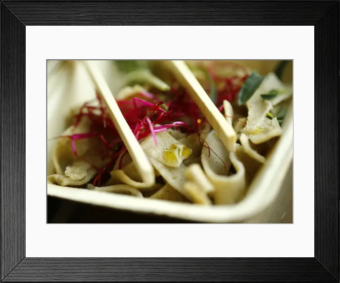 Framed Print : Noodles made of insect protein are pictured at the headquarters of German retailer Metro Framed Print : Noodles made of insect protein are pictured at the headquarters of German retailer Metro