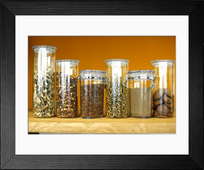 Framed Print : Larvae and food made of insect protein are pictured at the headquarters of German Framed Print : Larvae and food made of insect protein are pictured at the headquarters of German