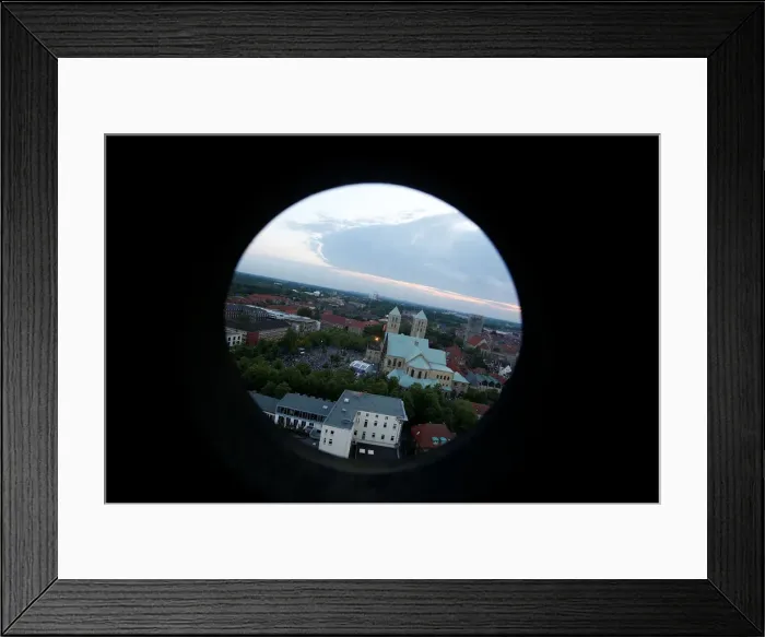 Framed Print : Muenster Cathedral is seen after the opening ceremony of the 101st German Catholic