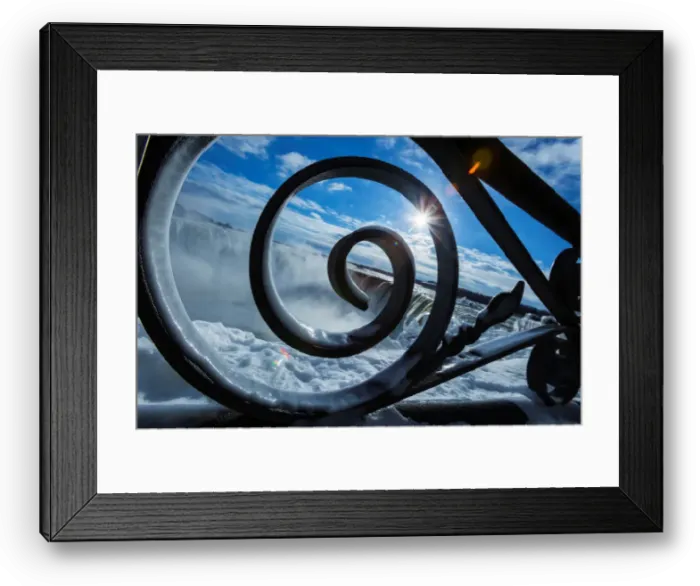 Framed Print : Ice and water flow over the Horseshoe Falls in Niagara Falls