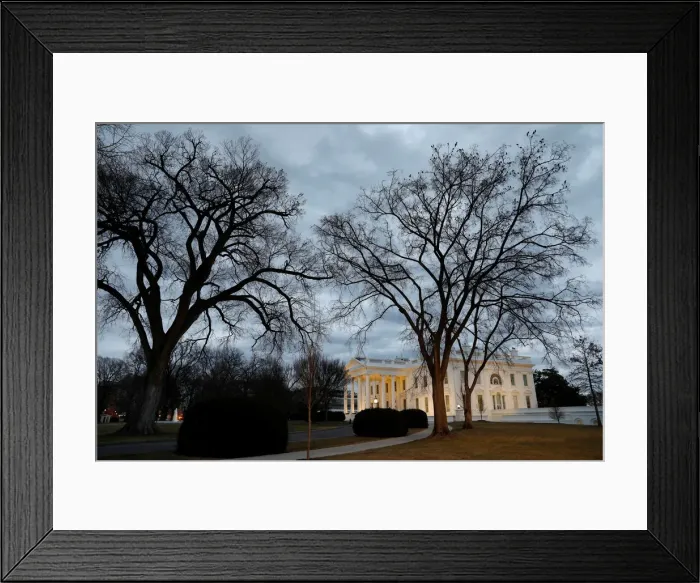 Framed Print : The White House is seen in Washington Framed Print : The White House is seen in Washington