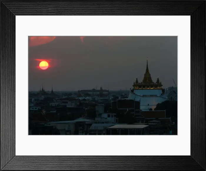 Framed Print : Wat Saket Temple is seen during dusk in Bangkok Framed Print : Wat Saket Temple is seen during dusk in Bangkok