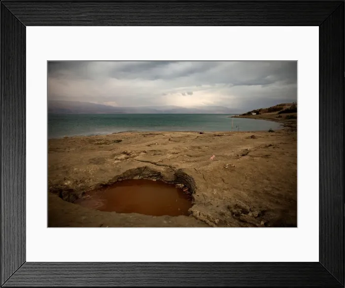 Framed Print : The Wider Image: Vanishing Dead Sea - a hermit haven Framed Print : The Wider Image: Vanishing Dead Sea - a hermit haven