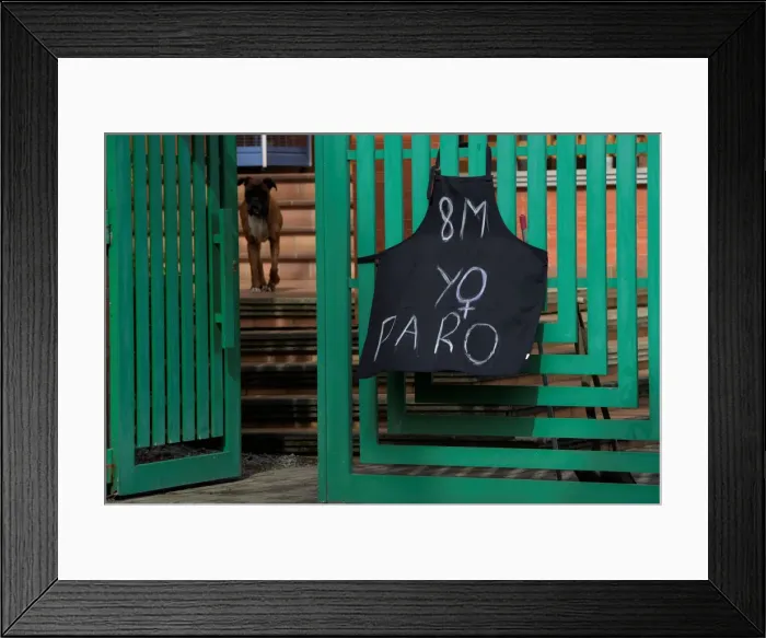 Framed Print : An apron hanging at the entrance of a private home says March 8 Framed Print : An apron hanging at the entrance of a private home says March 8