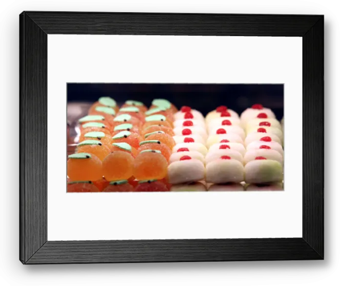 Framed Print : Pastries are displayed at Iginio Massaris new patisserie during the inauguration in Framed Print : Pastries are displayed at Iginio Massaris new patisserie during the inauguration in