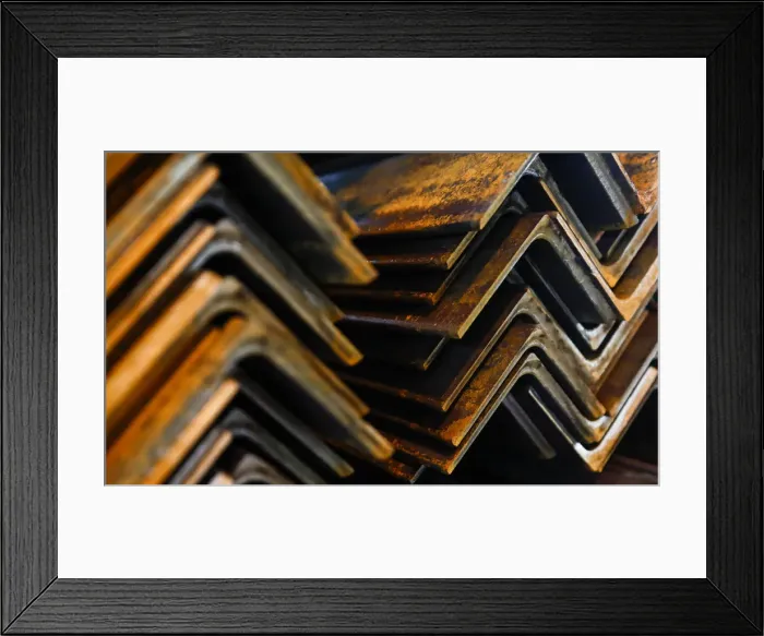 Framed Print : Steel angles are pictured at the Ariel Metal steel trader warehouse in Podolsk Framed Print : Steel angles are pictured at the Ariel Metal steel trader warehouse in Podolsk