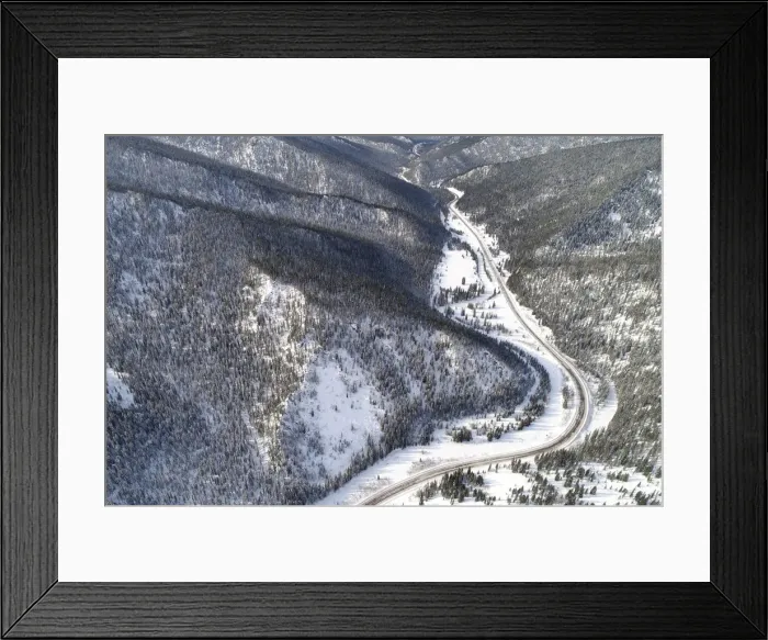 Framed Print : An aerial view shows the R257 federal highway in Krasnoyarsk Region Framed Print : An aerial view shows the R257 federal highway in Krasnoyarsk Region