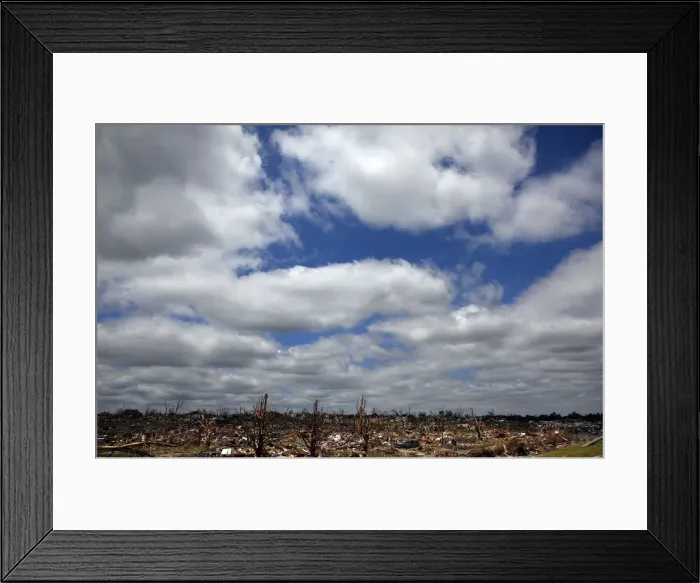 Framed Print : Destroyed homes are seen in Joplin, Missouri
