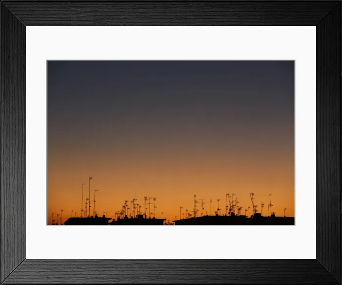 Framed Print : Television antennas are seen on the roof of buildings in the Andalusian capital of Framed Print : Television antennas are seen on the roof of buildings in the Andalusian capital of