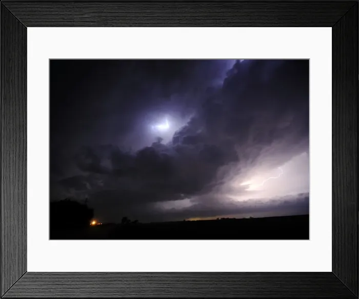 Framed Print : A huge tornadic supercell lights up the night skies over Salina Framed Print : A huge tornadic supercell lights up the night skies over Salina