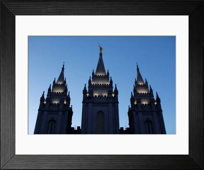 Framed Print : The Mormon Temple is shown at Temple Square downtown Salt Lake City