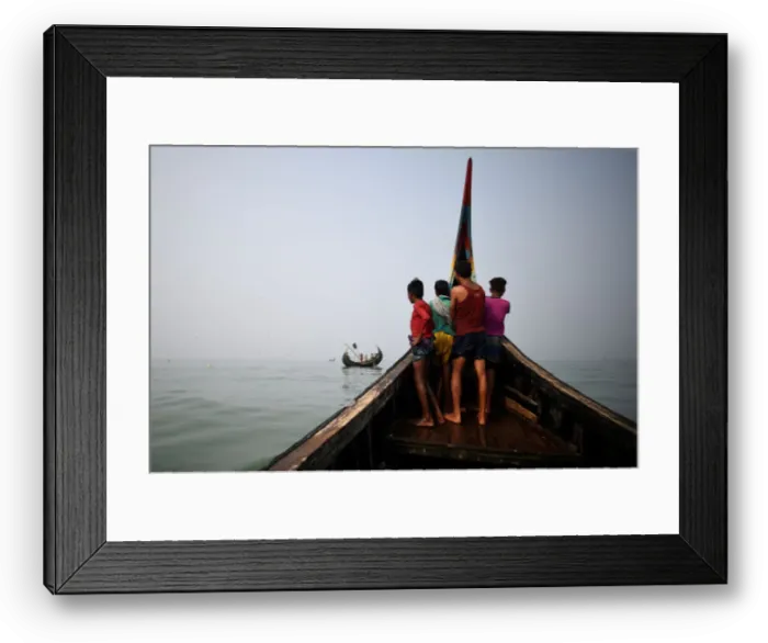 Framed Print : The Wider Image: Rohingya refugees fish in troubled waters