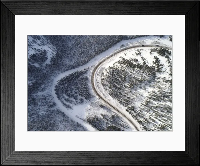 Framed Print : An aerial view shows the R257 federal highway in Krasnoyarsk Region Framed Print : An aerial view shows the R257 federal highway in Krasnoyarsk Region