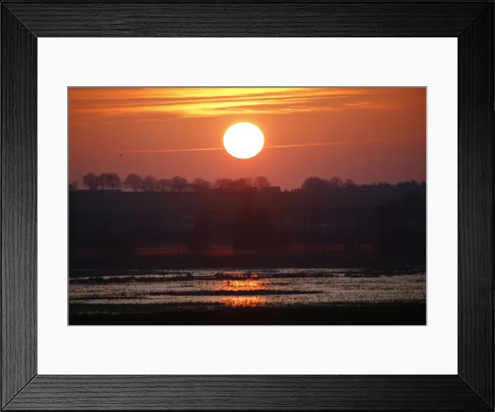 Framed Print : Sunset is seen in Demmin Framed Print : Sunset is seen in Demmin