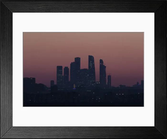 Framed Print : A general view shows the skyscrapers of the Moscow International Business Centre during Framed Print : A general view shows the skyscrapers of the Moscow International Business Centre during