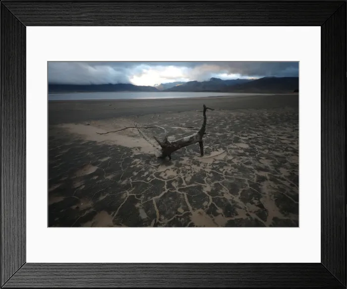 Framed Print : Sand blows across a normally submerged area at Theewaterskloof dam near Cape Town Framed Print : Sand blows across a normally submerged area at Theewaterskloof dam near Cape Town