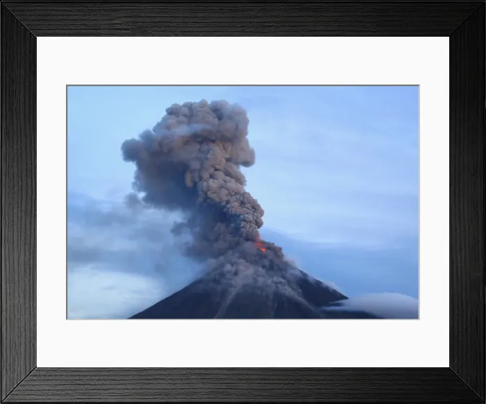 Framed Print : A view of the Mount Mayon volcano as it erupted anew in Daraga, Albay province Framed Print : A view of the Mount Mayon volcano as it erupted anew in Daraga, Albay province